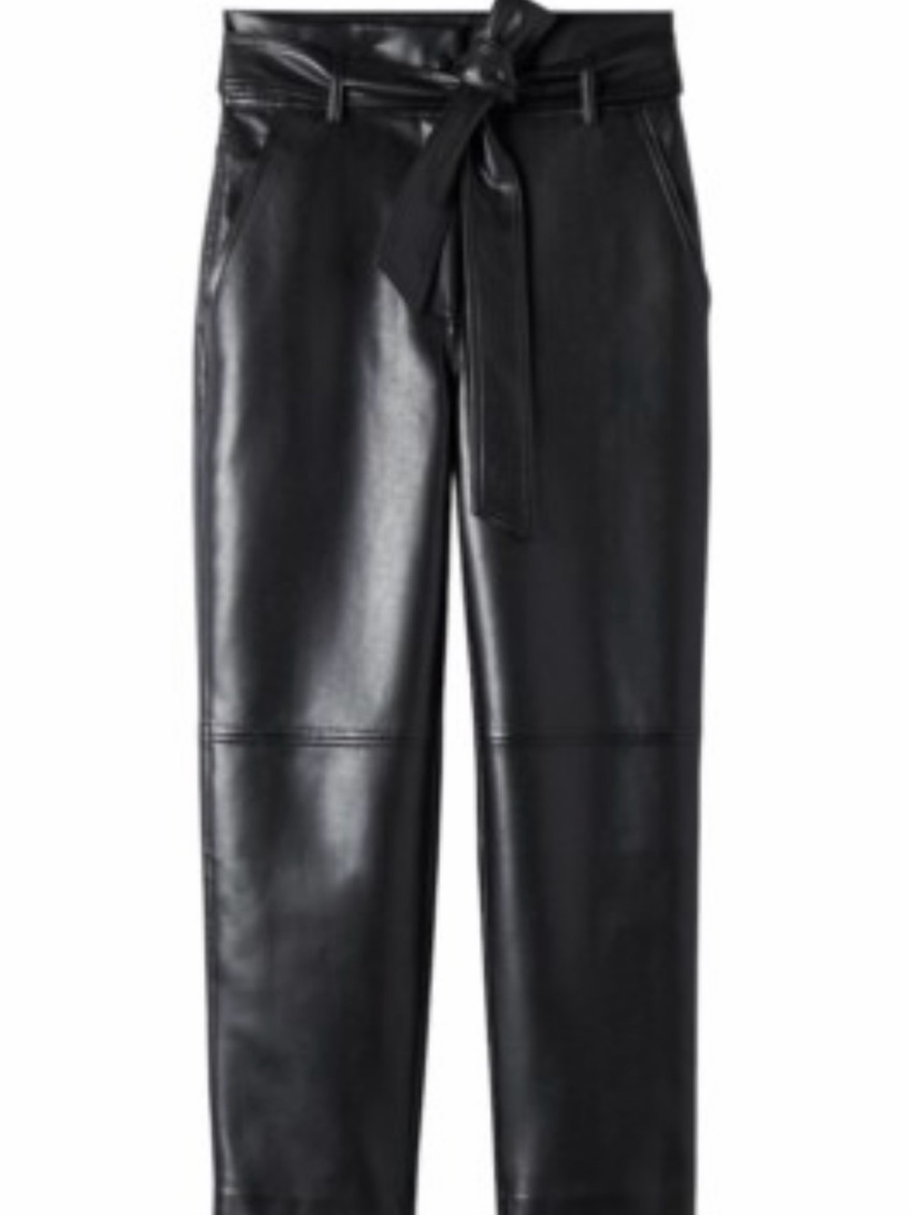 Aritzia Wilfred Vegan Leather black tie front pants